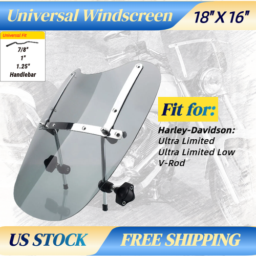 Universal Handlebar 18''X16'' Fit Windscreen Wind Shield for Ultra Limited/V-Rod
