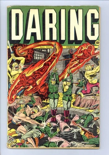 Daring Comics 9 (G-) WWII Human Torch TORO Sub-Mariner 1944 Marvel Timely k227