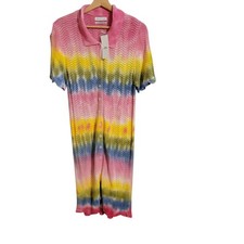 Urban Outfitters Dress NWT XL Tie Dye Striped Knit Colorful Button Front 