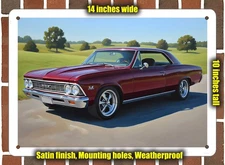Metal Sign - 1966 Chevrolet Chevelle Malibu 4 Oil Painting - 10x14