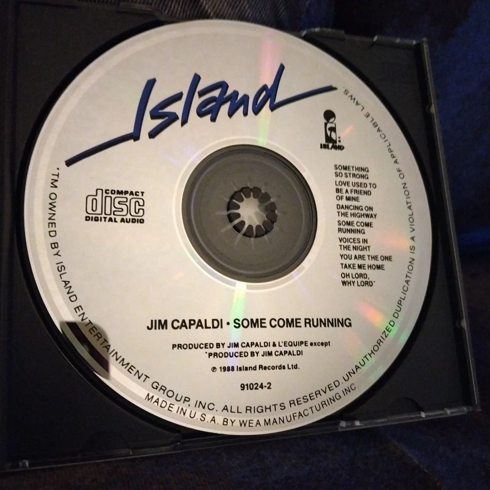 JIM CAPALDI - SOME COME RUNNING - MUSIC CD - 8 GREAT TRACKS  ISLAND RECORDS 1988 - Image 4 of 4