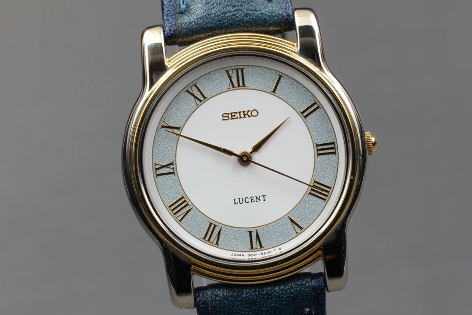 New Belt Battery [N MINT] SEIKO Lucent 5E21-6E00 Quartz Roman Men's from Japan - image 2 of 4