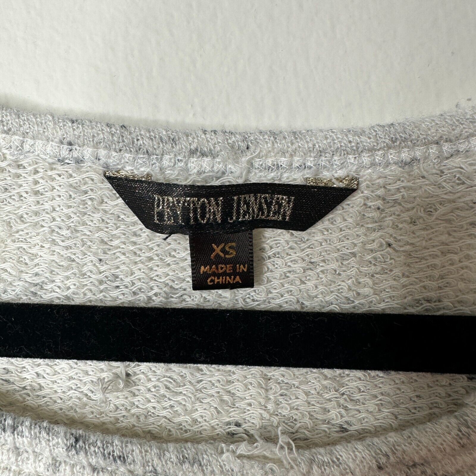 Peyton Jensen White-Gray Heathered Embroidered Ro… - image 4