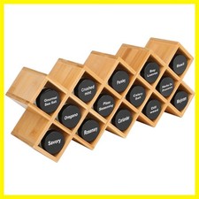 Bamboo Spice Rack Organizer 4-Tier Countertop Organiser, Criss-Cross Kitchen ...