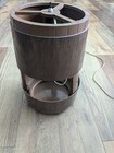 Vintage 1970s Terrarium Table Lamp Brown Plastic Electric Wood Plant Holder 🤩 — photo 4
