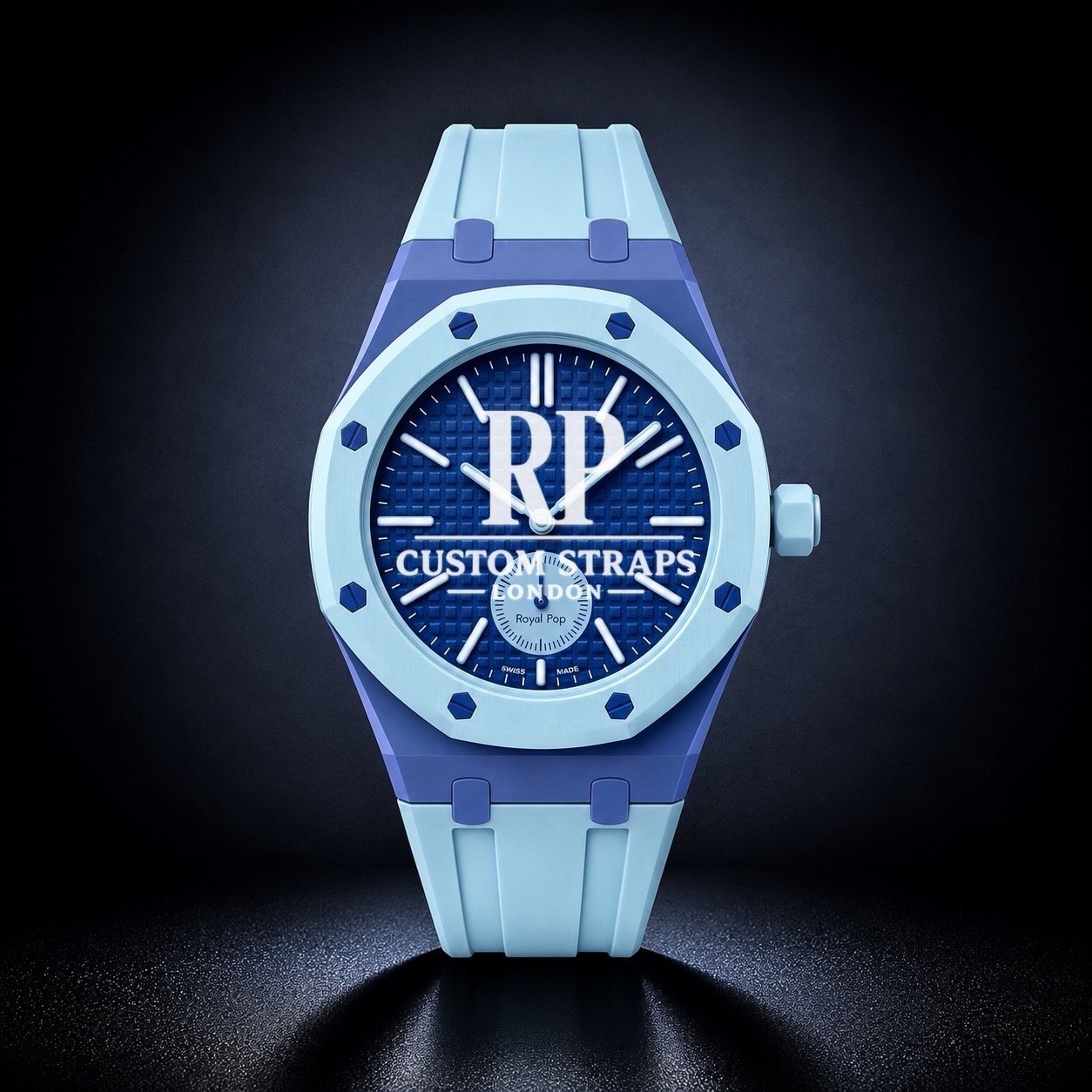 Correa de reloj de pulsera personalizada Swatch x AP Royal Pop - Kit Mod AZUL BEBÉ Y AZUL