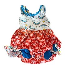 Wild Flowers Baby Girl Rainbow Cloud Swimsuit with Ruffles Size 2