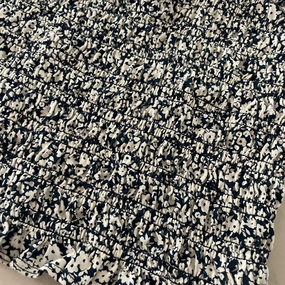 Blusa elástica de verano floral sin mangas con volantes LRG sin mangas sin mangas sin mangas sin mangas Foto 3 de 4