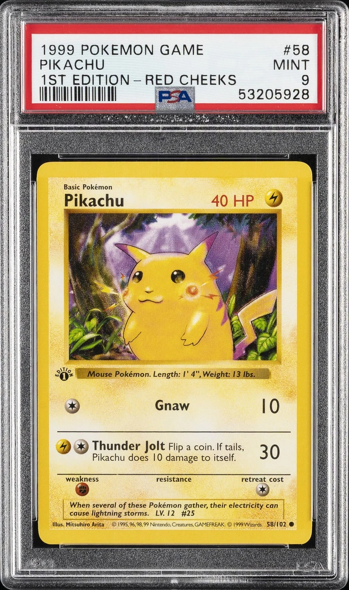 Pokémon TCG Base Set Pikachu Grade 9 Individual Collectible Card
