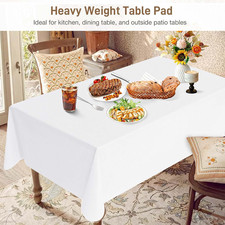 Table Protector Pad with Flannel Backing, Heavy-Duty Vinyl Table Padding unde...