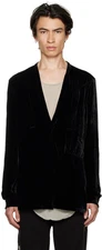 Rick Owens Luxor F/W 2023 black velvet shirt Fogpocket Secret Larry US 44