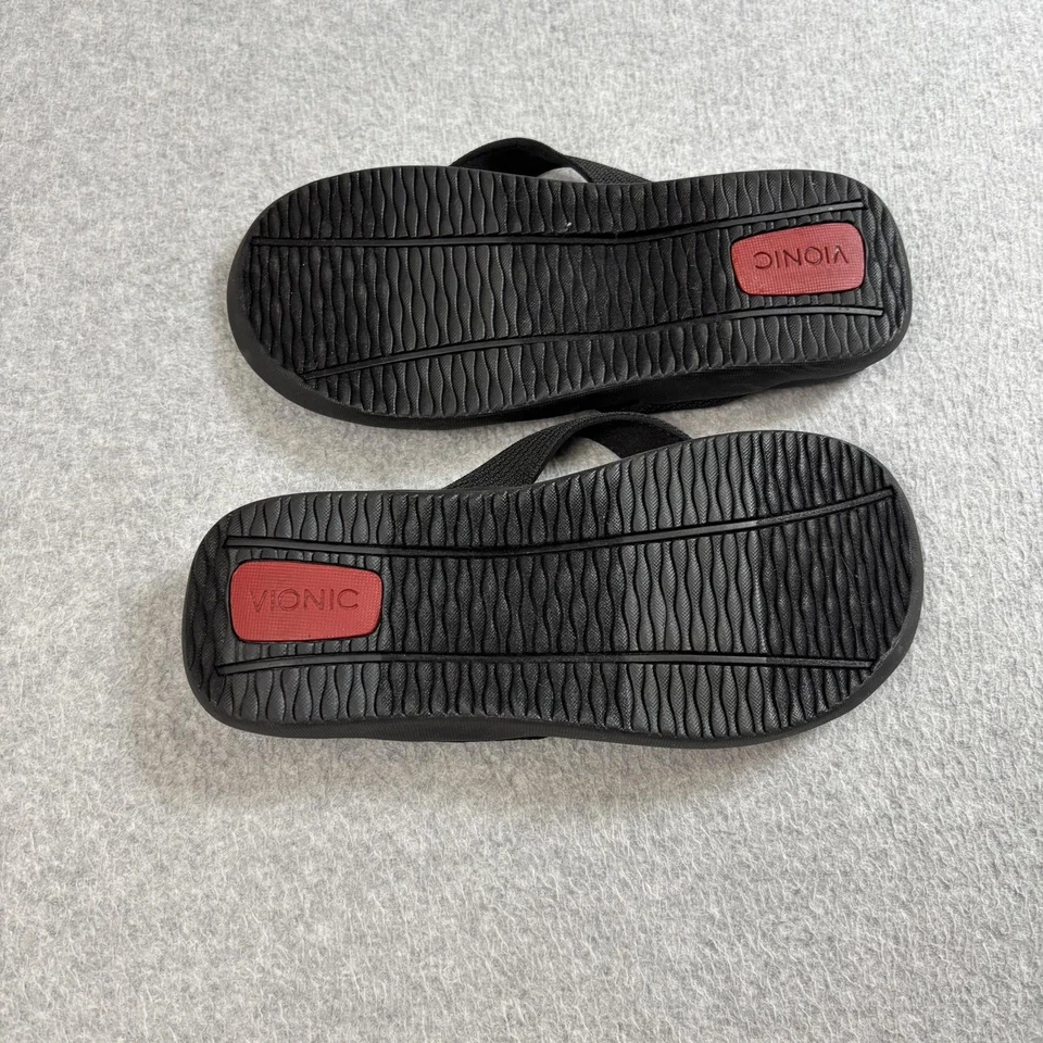 Sandalias Vionic Wave Mujer 6 Chanclas Negras Ortopédicas Soporte Arco Playa Comodidad Foto 2 de 4