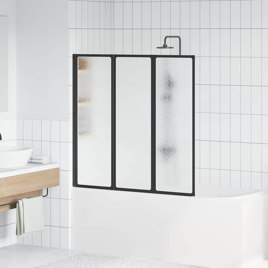 Parete Doccia Alluminio Nero 120x117 cm | Montaggio Facile e Solido