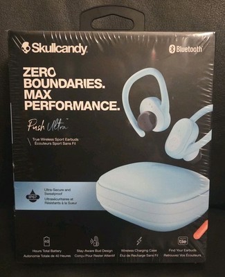 Skullcandy Push Ultra True Wireless Sport Earbuds Bluetooth Bleached Blue NEW