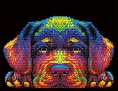 Diamond Painting  Neon Hundewelpen Neon Noir