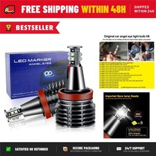 BMW H8 LED Angel Eyes Halo Bulbs 6000K White 120W E82 E90 E92