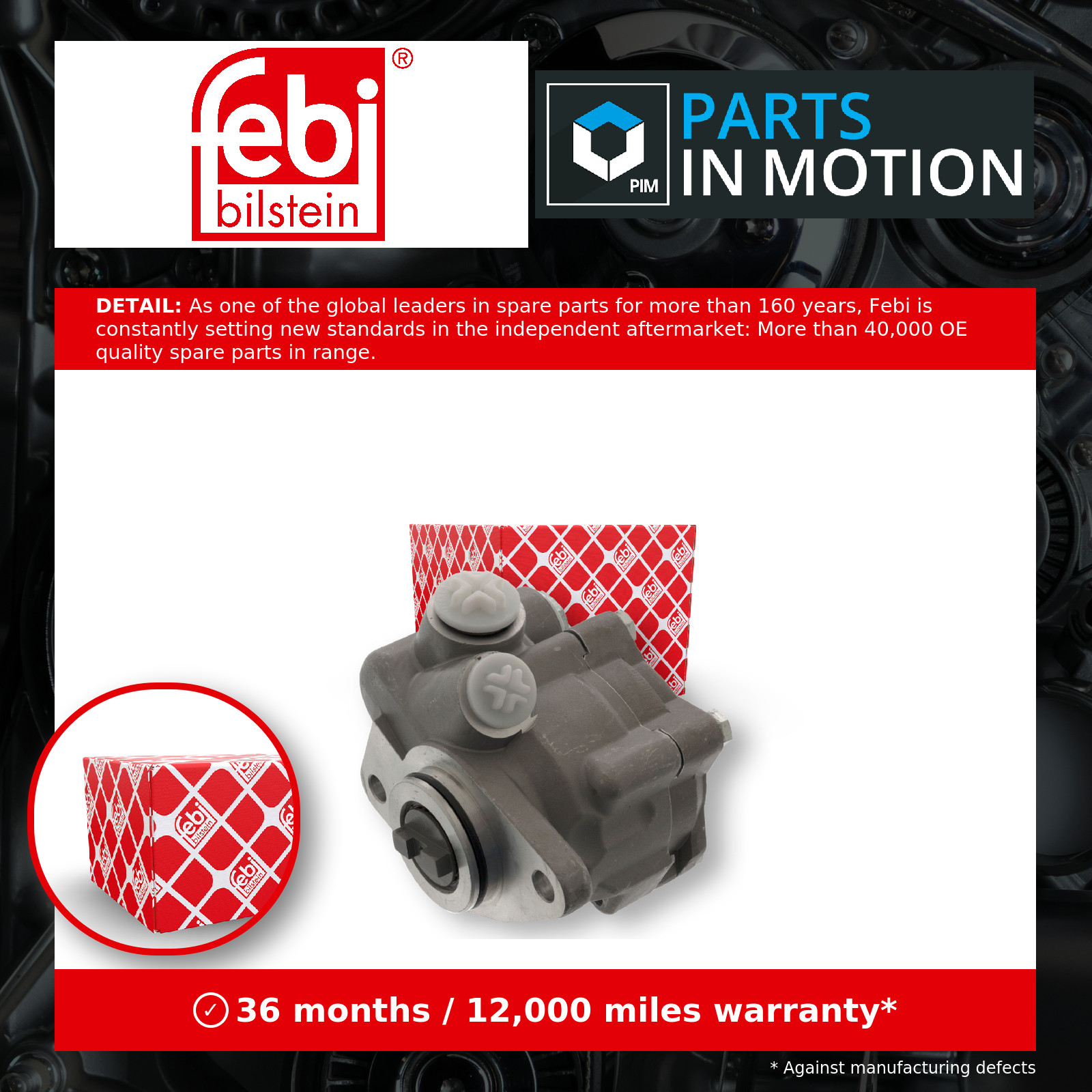 Power Steering Pump 48761 Febi PAS A0014604480 A0014607580 A0024605480 Quality