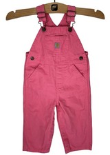 Carhartt Pink Overalls Girls 18M Loose Fit Pink Lemonade Color Bibs Denim