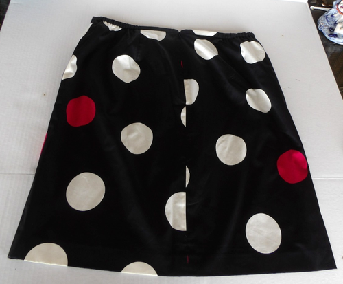 Talbots Skirt Women Plus Size 16W Black Large Polka Dots Lined $119 Cotton Stret - Picture 3 of 7