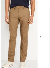 NWT Old Navy Pants Men's 30x32 Dark Beige Ultimate Tech Slim Built-In Flex Chino