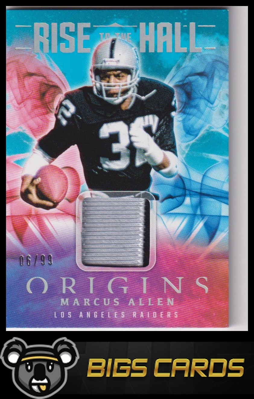 2025 Panini Origins #RTH-MAL Marcus Allen Rise to the Hall Turquoise #/99