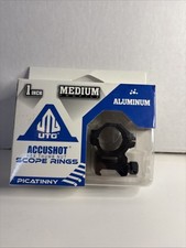 UTG Max Strength 1in Med. Ht. Aluminum Scope Rings Blk Picatinny QD Twist Lock