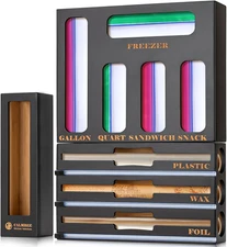 9-In-1 Bamboo Kitchen Organizer - Black & Multicolor Modern Minimalist Caddy wit