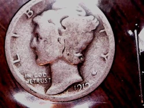 1919-D  SILVER MERCURY DIME - GRADES "GOOD"