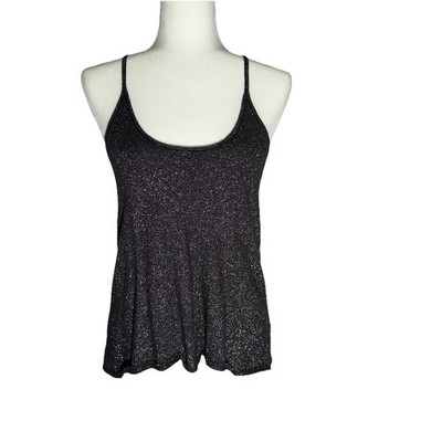 American Eagle Outfitters Black/Gray Sparkle Glitter Shimmer Tank Size Medium 