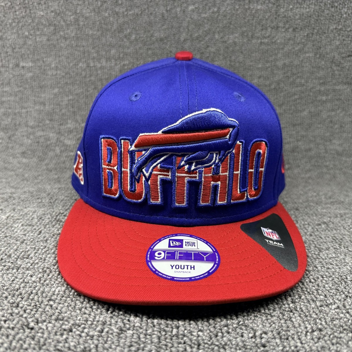 New Era Buffalo Bills Youth 9FIFTY Snapback Hat Royal Blue Red AFC Patch