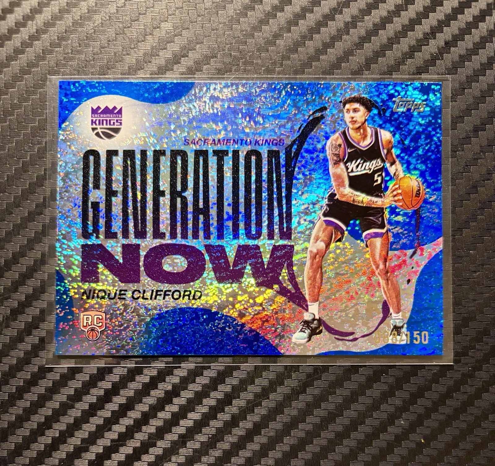 Nique Clifford /150 2025-26 Topps Generation Now Blue Holo Foil Rookie #GN-24 RC