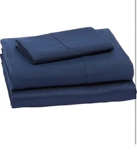 Amazon Basics Navy Twin Bed 3 Piece Sheet Set