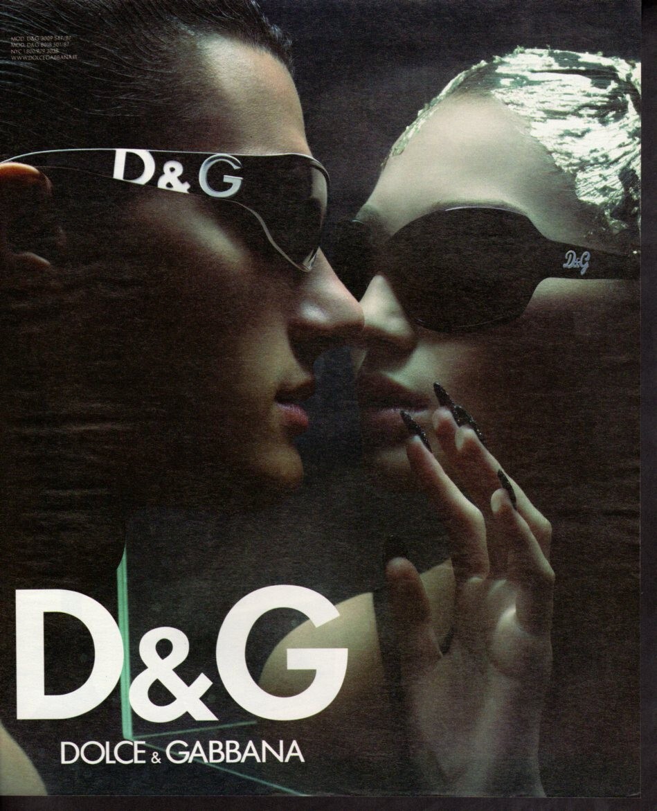 Vintage print ad advertisement Fashion D&G Dolce Gabbana Shades