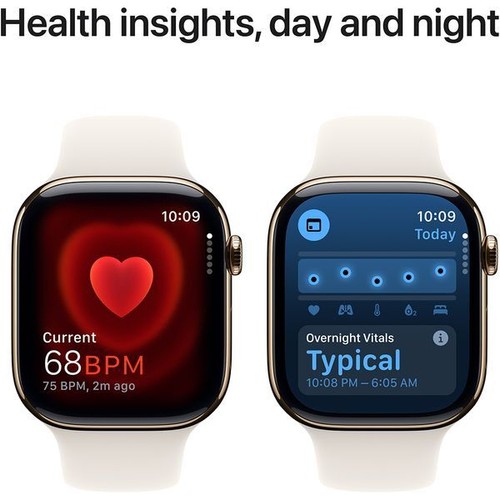 Apple Watch Series 10 42mm(GPS+Cellular)Titan Gold M/L Starlight Band-Excellent - Photo 3 sur 3