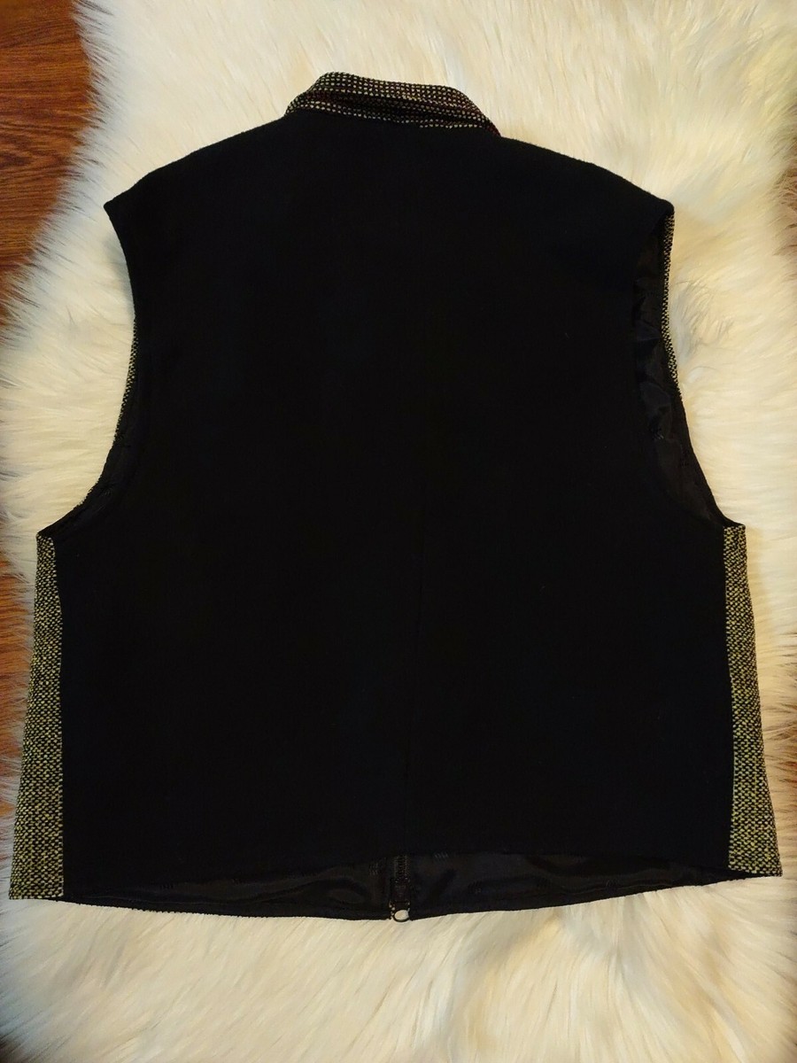 Bibi Stein Vest Handweaver Artist Northampton, MA Size S / M ? Green Black EUC
