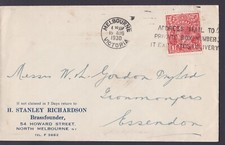 1930 KING GEORGE V 1 1/2d PRE-DECIMAL STAMP  RICHARDSON COMMERCIAL COVER #B157