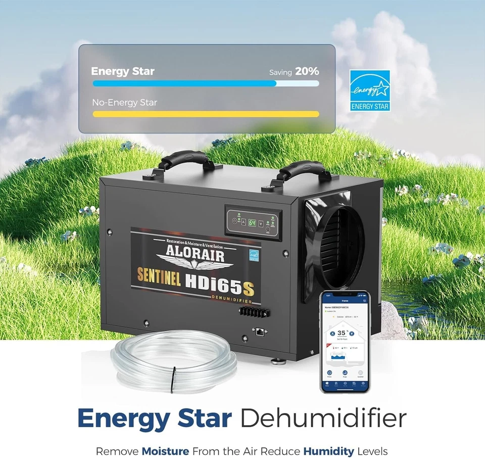 ALORAIR 120PPD Crawlspace Dehumidifier WiFi Basement Commercial Warehouse 1500sq - Image 4 of 4