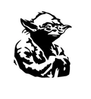2 yoda vinyl car sticker, decal, window oracal 651