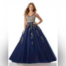 MORILEE PROM DRESS STYLE:42042 IN COLOR NAVY Size 6