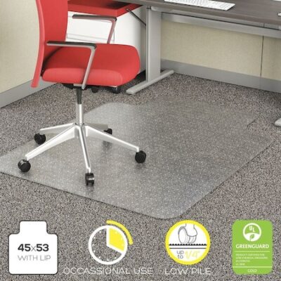 Zoro Select 29Pl63 Chair Mat,Traditional Lip,45 X 53 In.