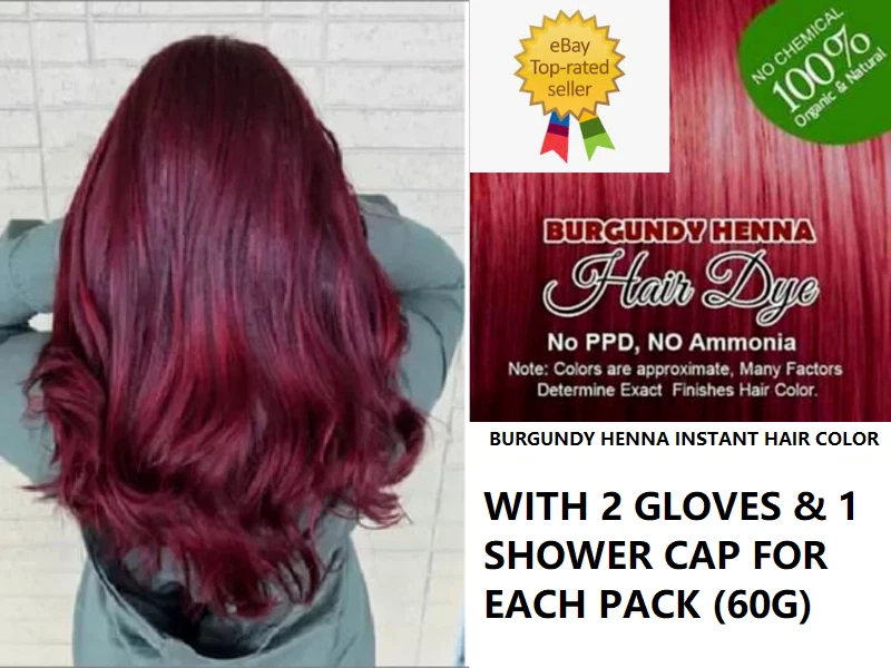 BURGUNDY Henna Powder Instant Natural Hair Color Dye 100 Chemical