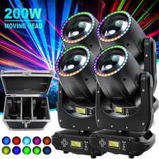 4PCS 200W Beam LED Moving Head Strobe Light Gobo Stage Lighting DMX Prism DJ Bar