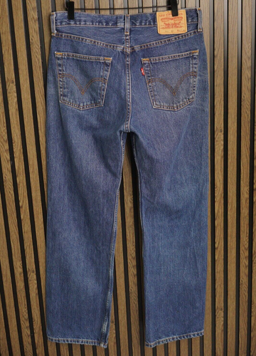 Hombres Levi's 571 Jeans Oscuro Azul Algodón Regular Recto Talla W32 L30 JNJ105 - Imagen 2 de 8