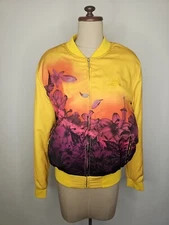 INSIGHT JACKET, YELLOW WITH FLORAL PRINT, SIZE 10, GOOD CONDITION