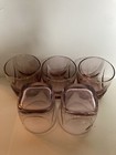 5 Libbey Imperial 3.5" Double Old Fashioned Plum Pink Whiskey Rocks Glasses EUC — photo 3