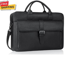 Water Resistant Leather Laptop Men s Briefcas...