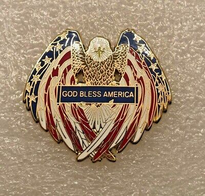 GOD BLESS AMERICA USA FLAG HAT PIN NY 911 US ARMY NAVY AIR FORCE MARINES USCG