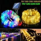 50/100 LEDS Solar String Fairy Garden Lights Waterproof Rope Strip Light Xmas 