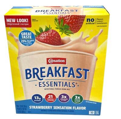 Carnation Breakfast Essentials Strawberry Sensation Nutritional Drink Mix 12.6oz