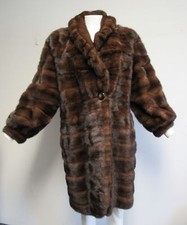 Mink Fur Demi- Buff Brown Genuine Female Fur Coat Sz 10/12 Originally $15,000